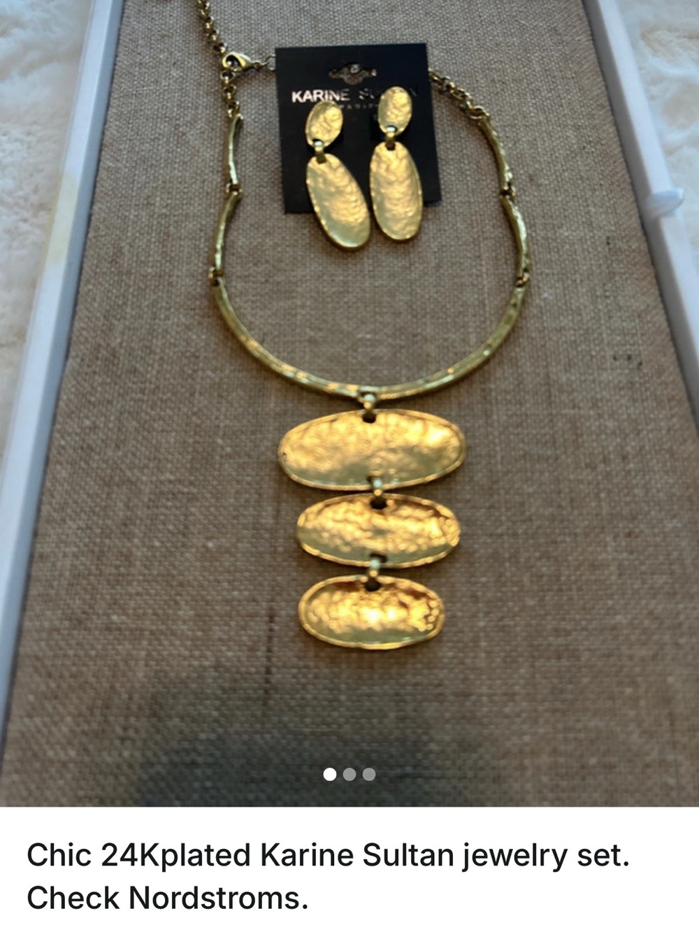 24K Gold-Plated Statement Necklace & Earring Set - Gold